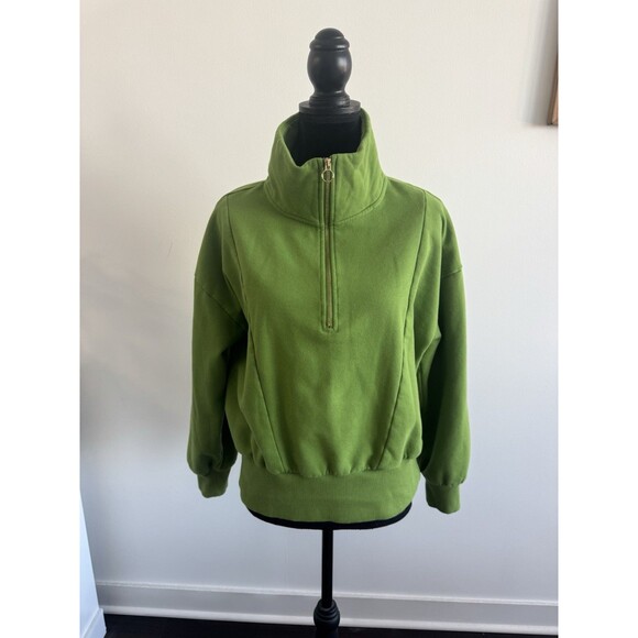 A New Day Tops - A New Day Green Quarter Zip Sweatshirt Size Large NEW!